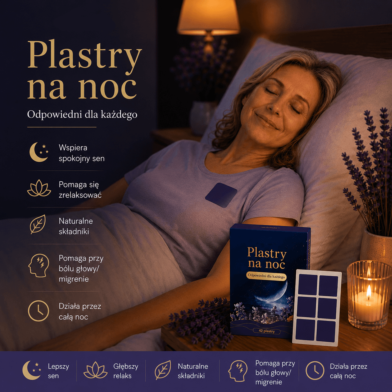 Plastry na noc - spokojniejszy wieczór, lepszy sen każdej nocy